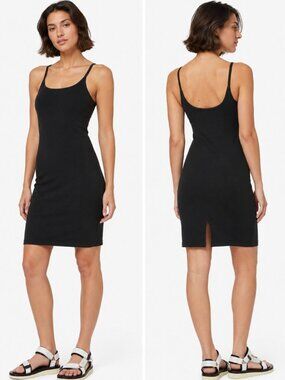 Lululemon Inner Glow Dress Cotton Stretch Casual Black Size 4